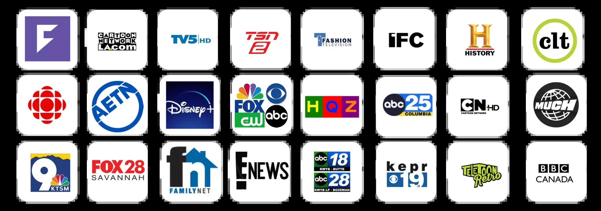Quebec sports channels: RDS, TSN, TVA Sports